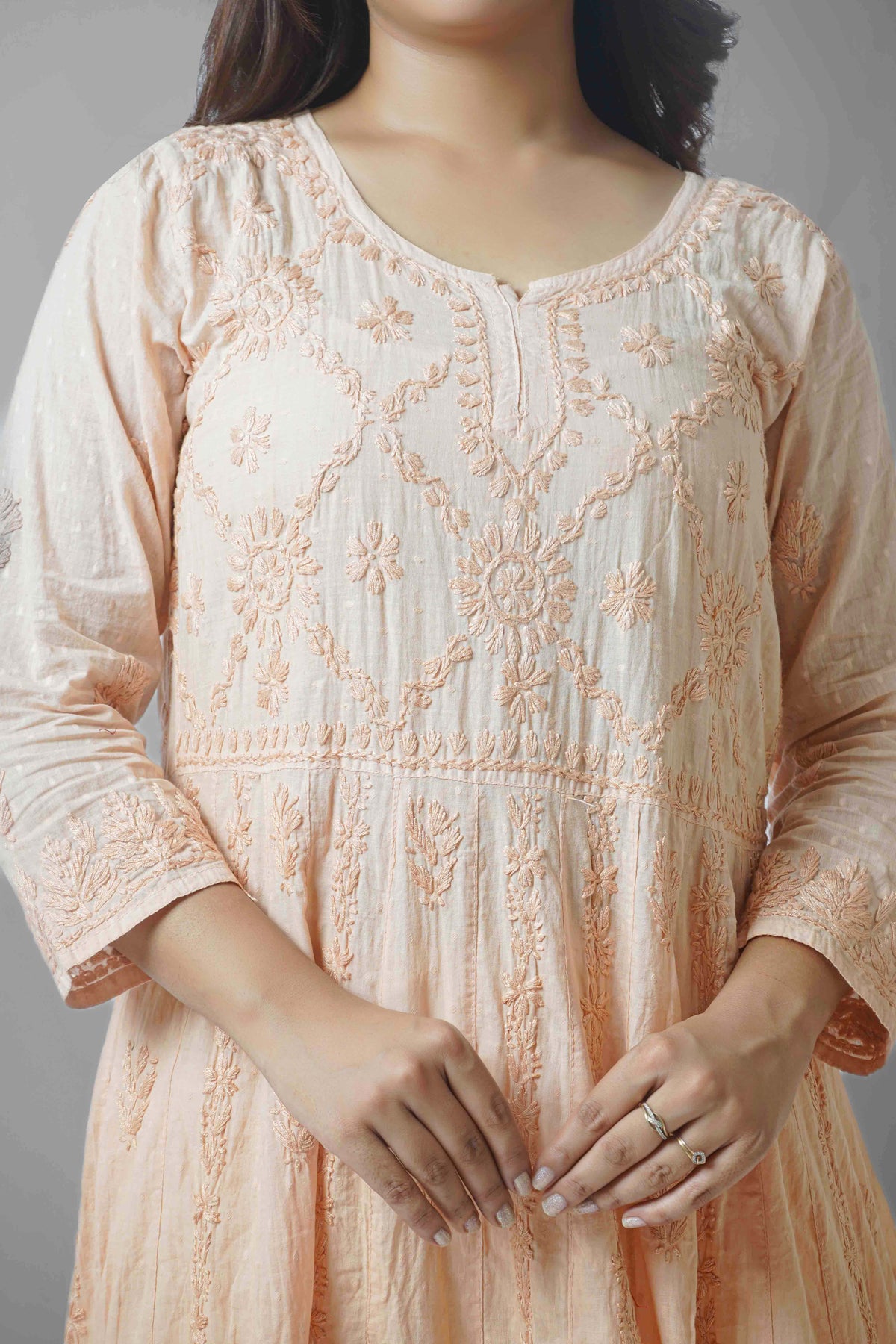 Premium Dobby Cotton Ombre Anarkali Kurti – Elegant Flared Ethnic Wear