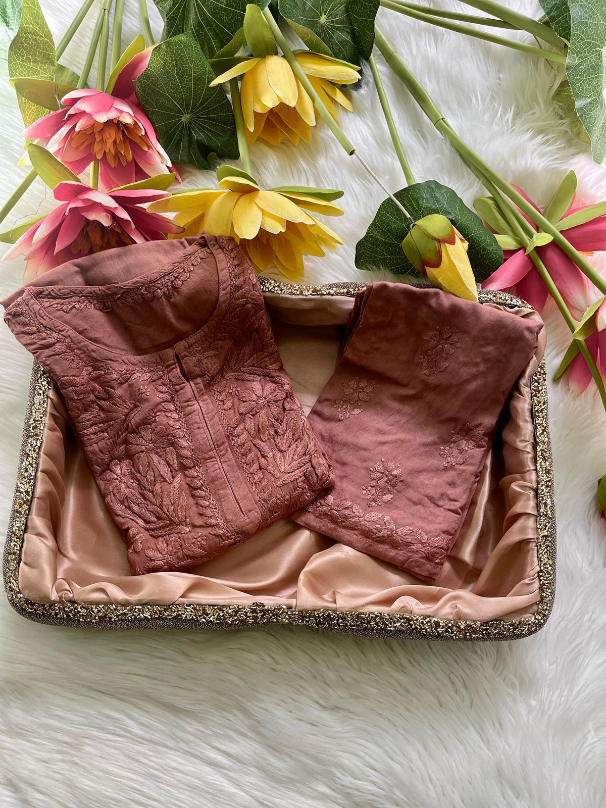 Premium Rayon Fabric Handwork  Kurti Palazzo Set