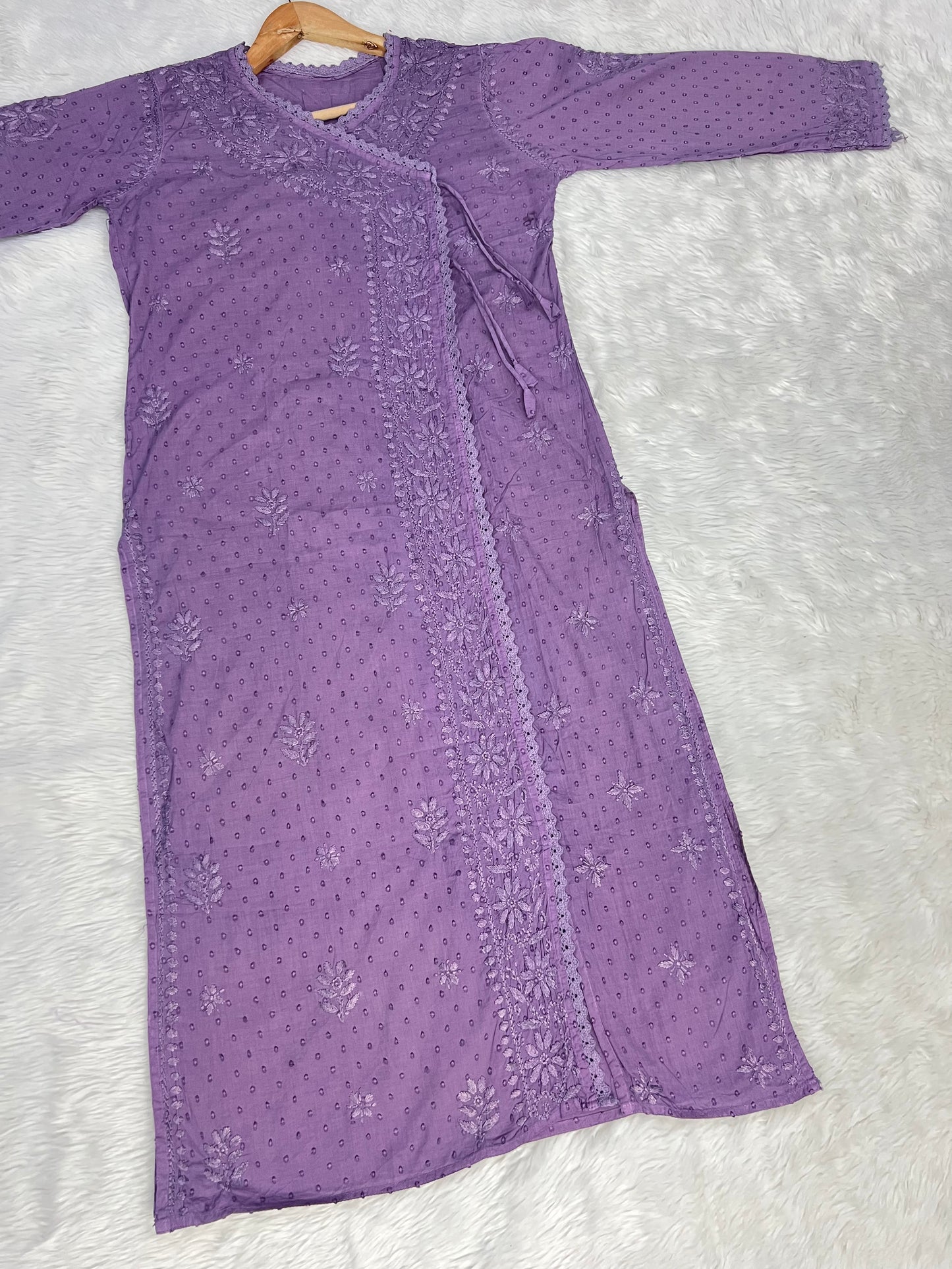 Anjali Rana Dobby Cotton Handwork Angrakha