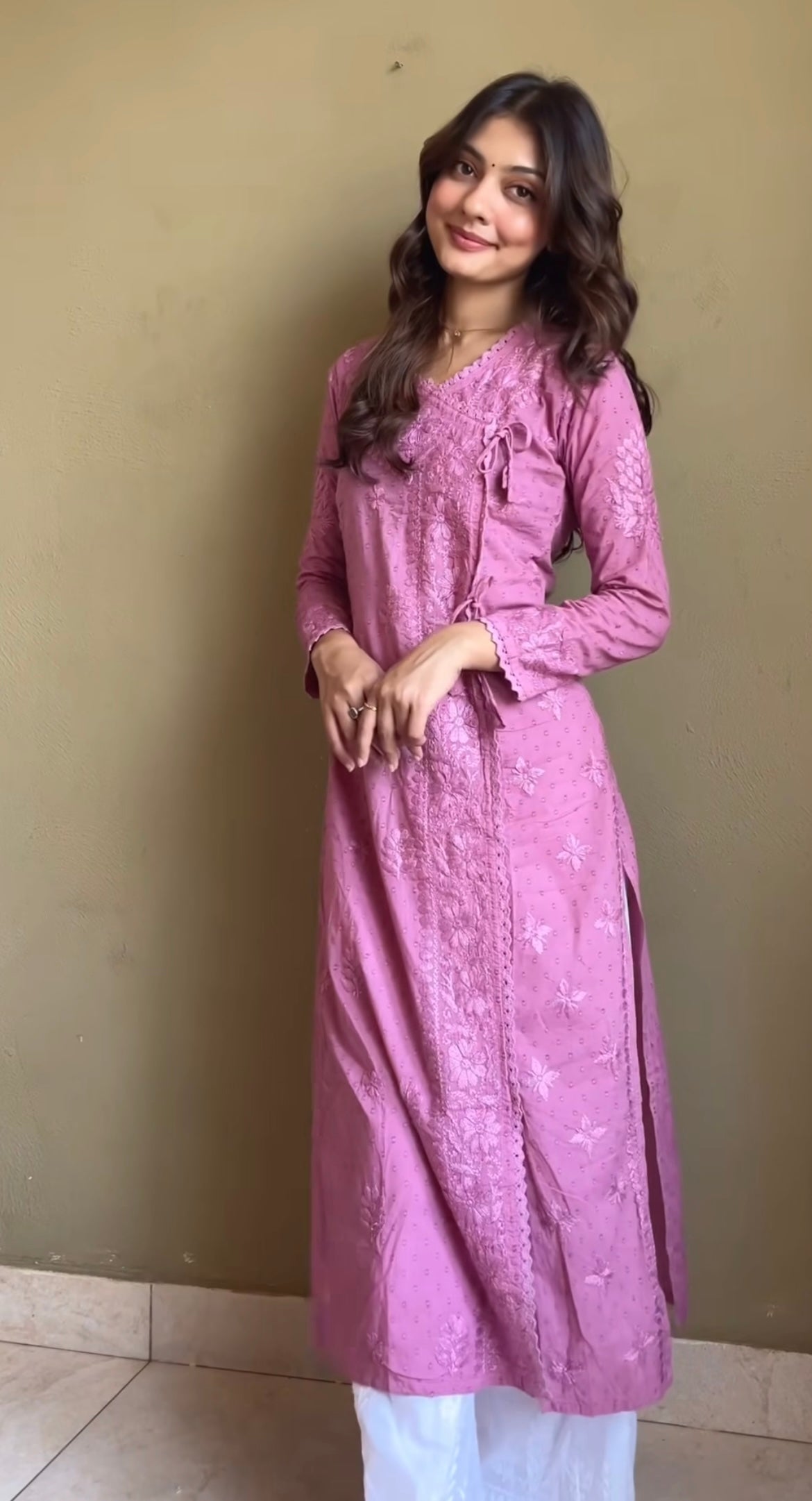 Anjali Rana Dobby Cotton Handwork Angrakha