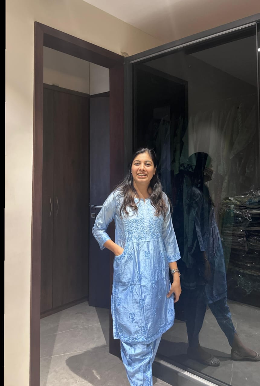 Chanderi Cotton Handwork  Cord Set