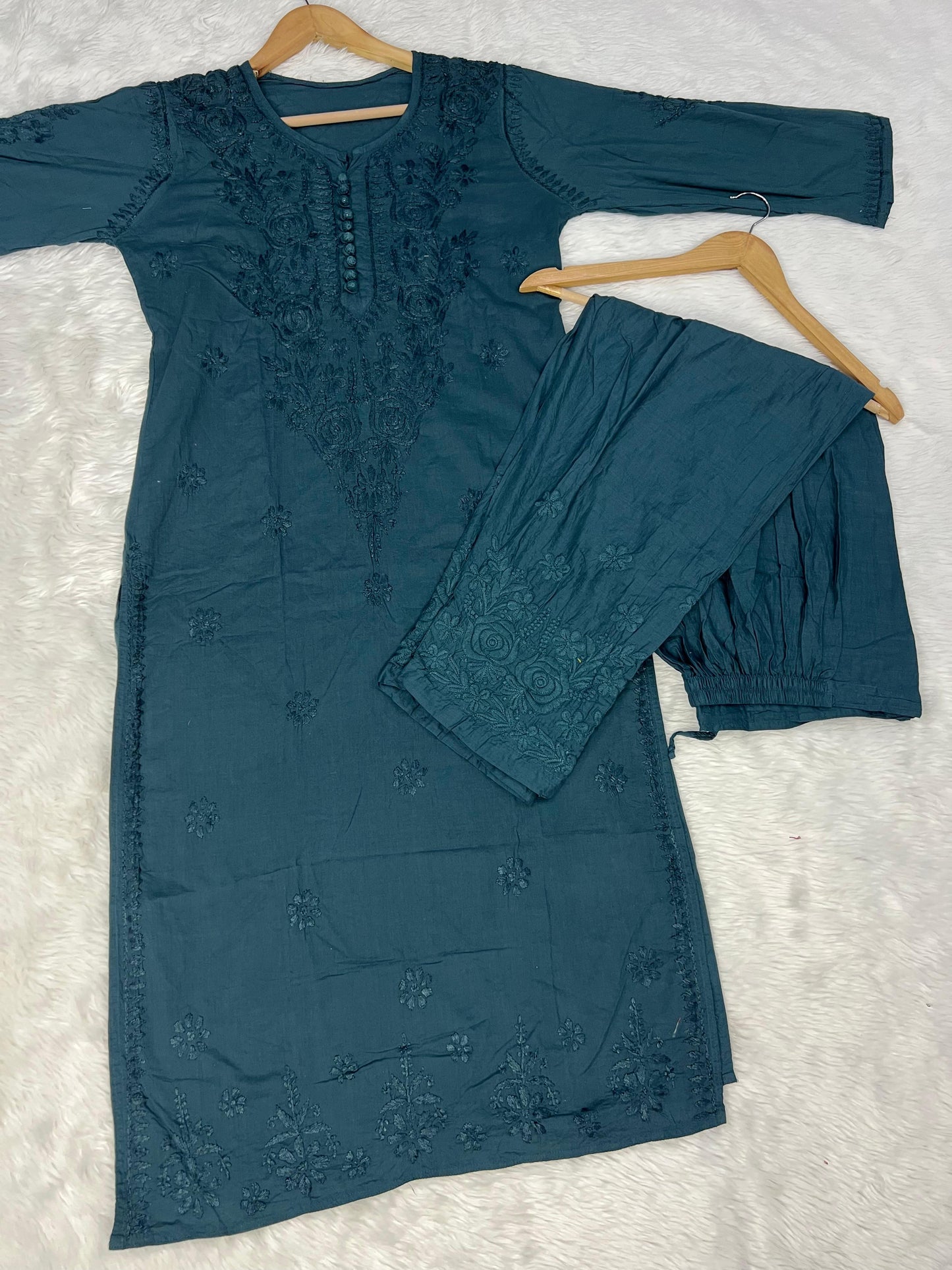 Dobby Cotton Chikankari 3 Pcs Set