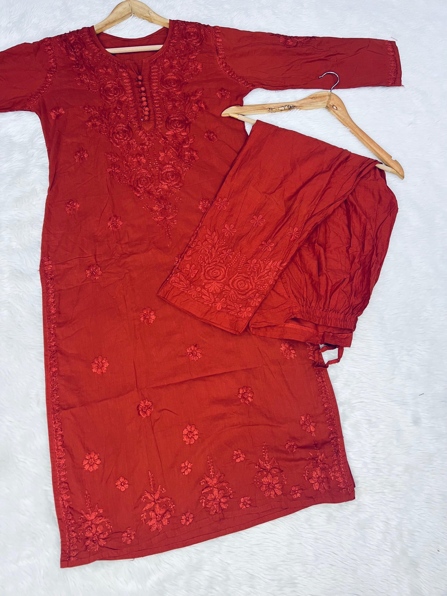 Dobby Cotton Chikankari 3 Pcs Set