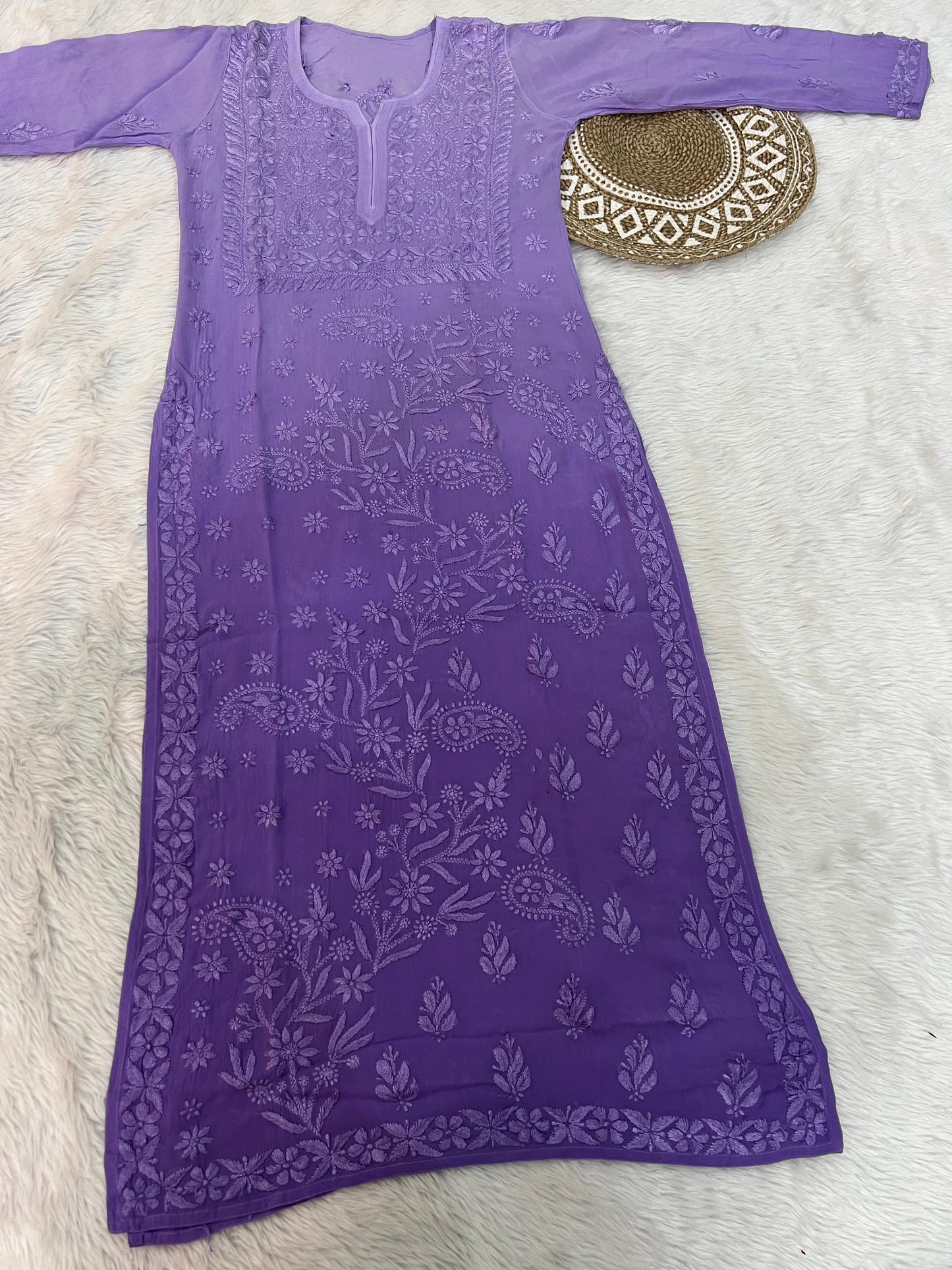 Premium Viscose Fabric HandWork Chikankari Kurti – Ombre Shades