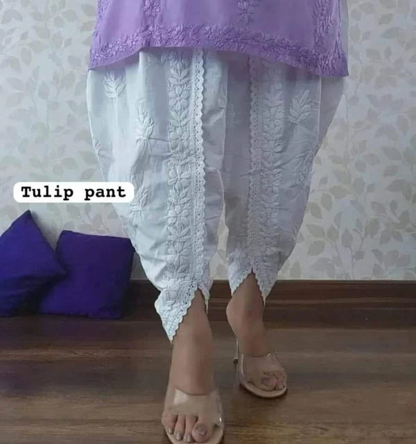 Chikankari Handwork Tulip Pant