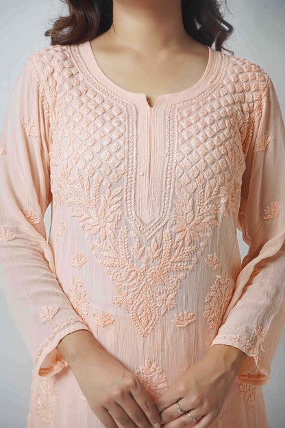 Premium Viscose Chikankari Kurti Palazzo Set