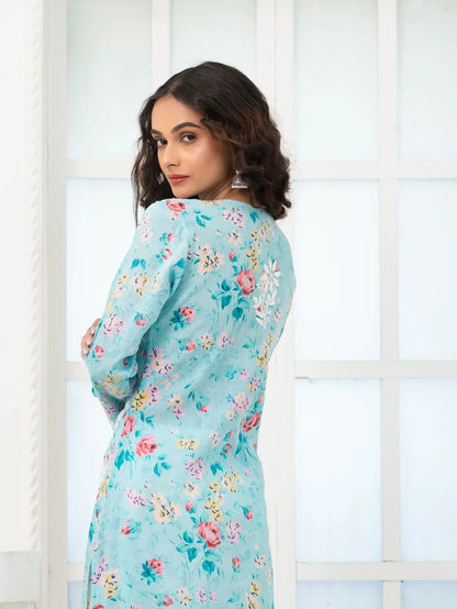 Mul Cotton Chikankari Kurti