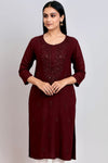 Elegant Handcrafted Chikankari Kurti with Muqaish Work