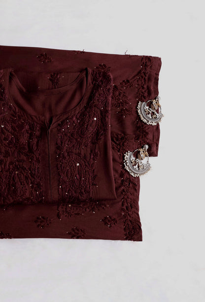 Mukaish work Rayon fabric Kurti Palazzo Set