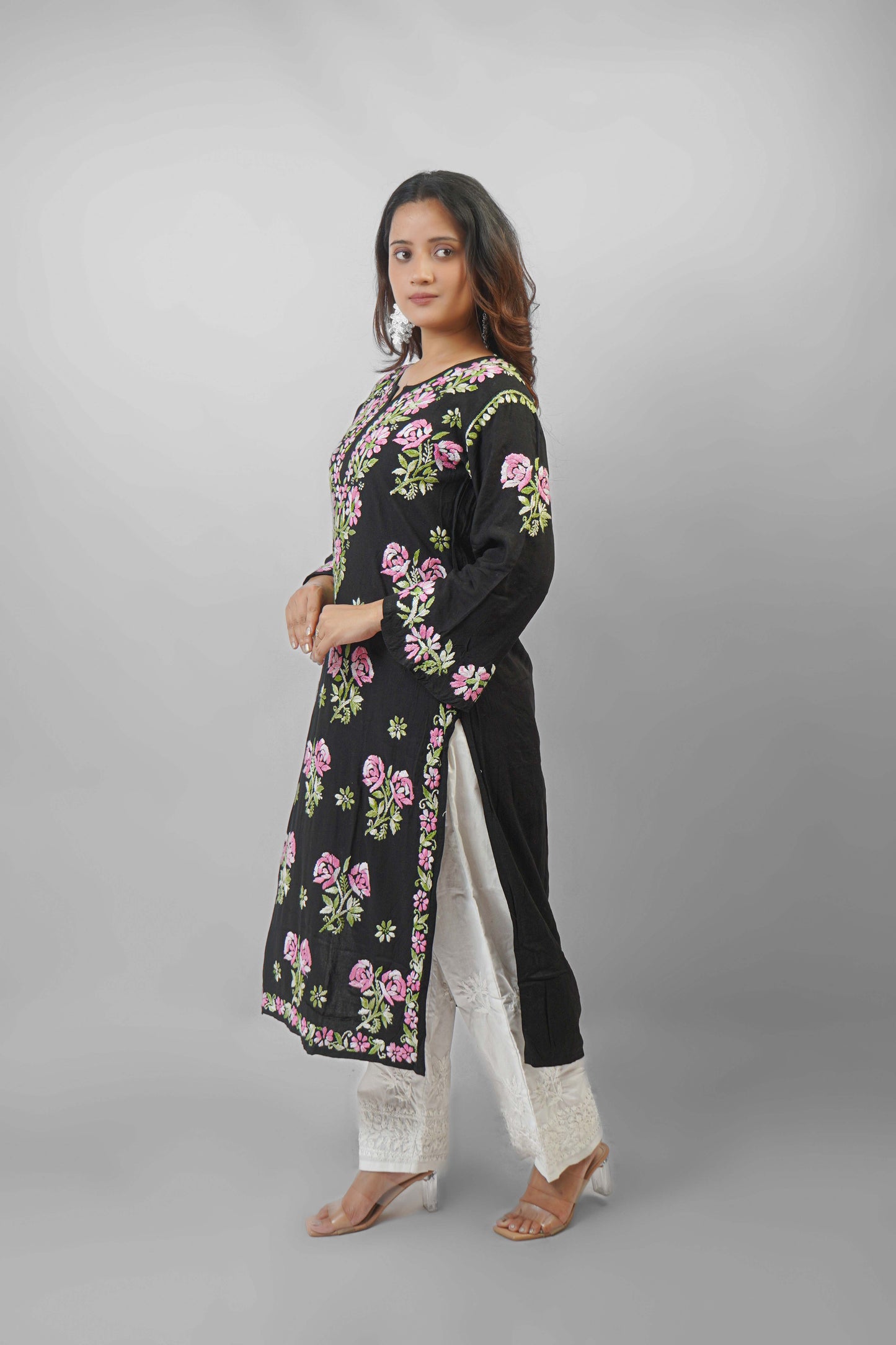 Rayon Fabric Dual Thread Soft Heavy Embroidered kurta
