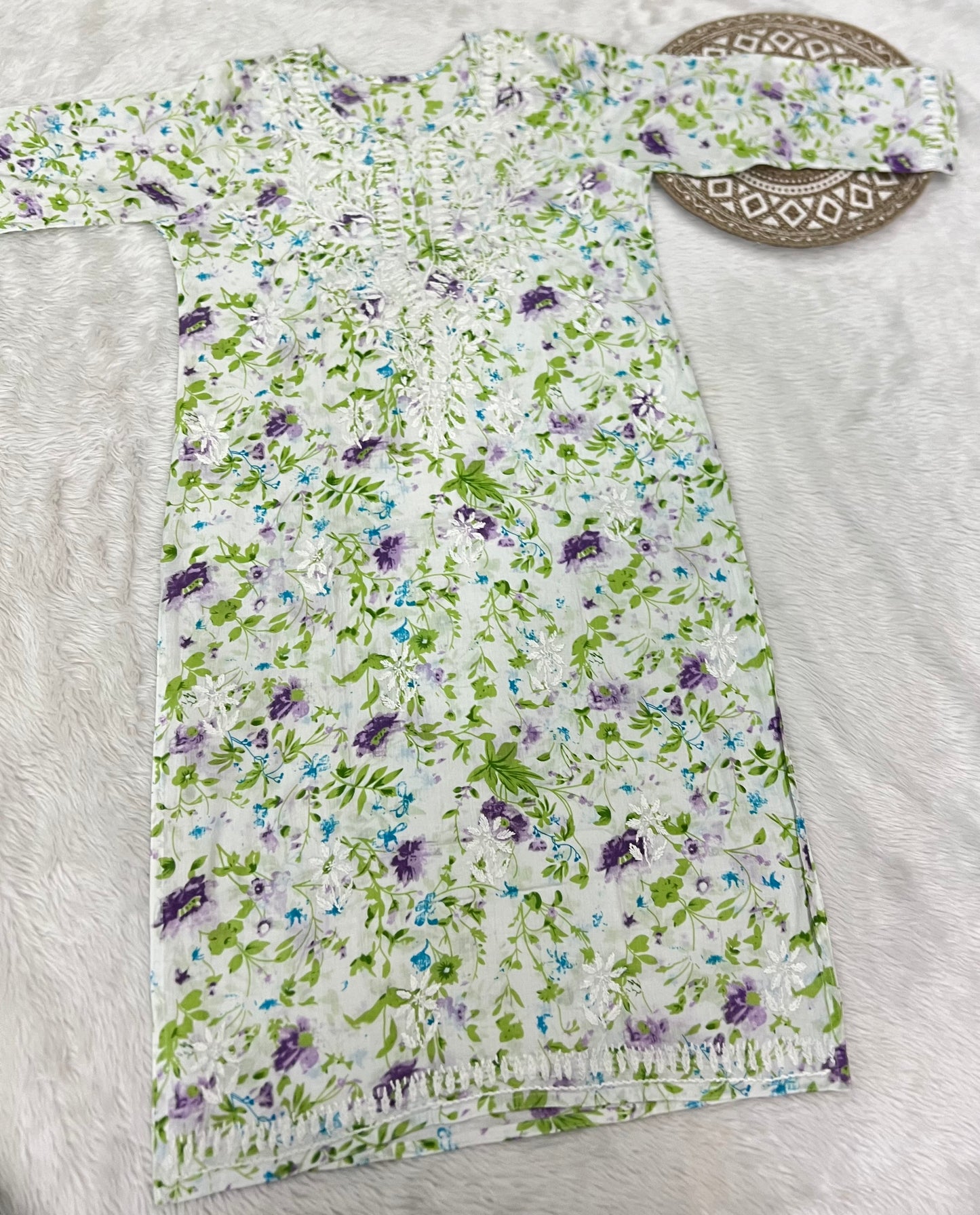 Summer Friendly Mul Cotton Handwork Chikankari Kurti