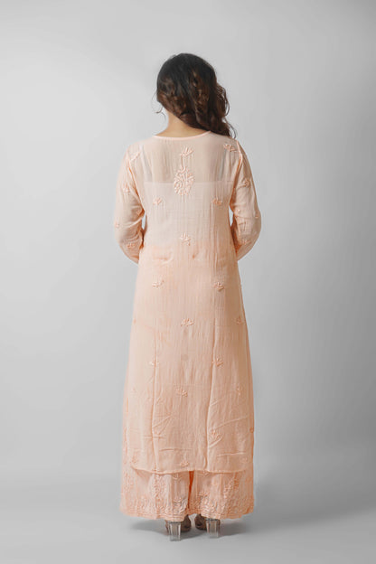 Premium Viscose Chikankari Kurti Palazzo Set