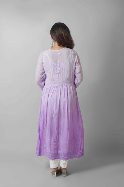 Premium Viscose Chikankari Embroidered Gown – Elegant & Beautiful