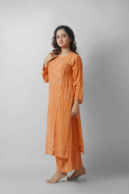 Premium Viscose Chikankari Kurti Palazzo Set