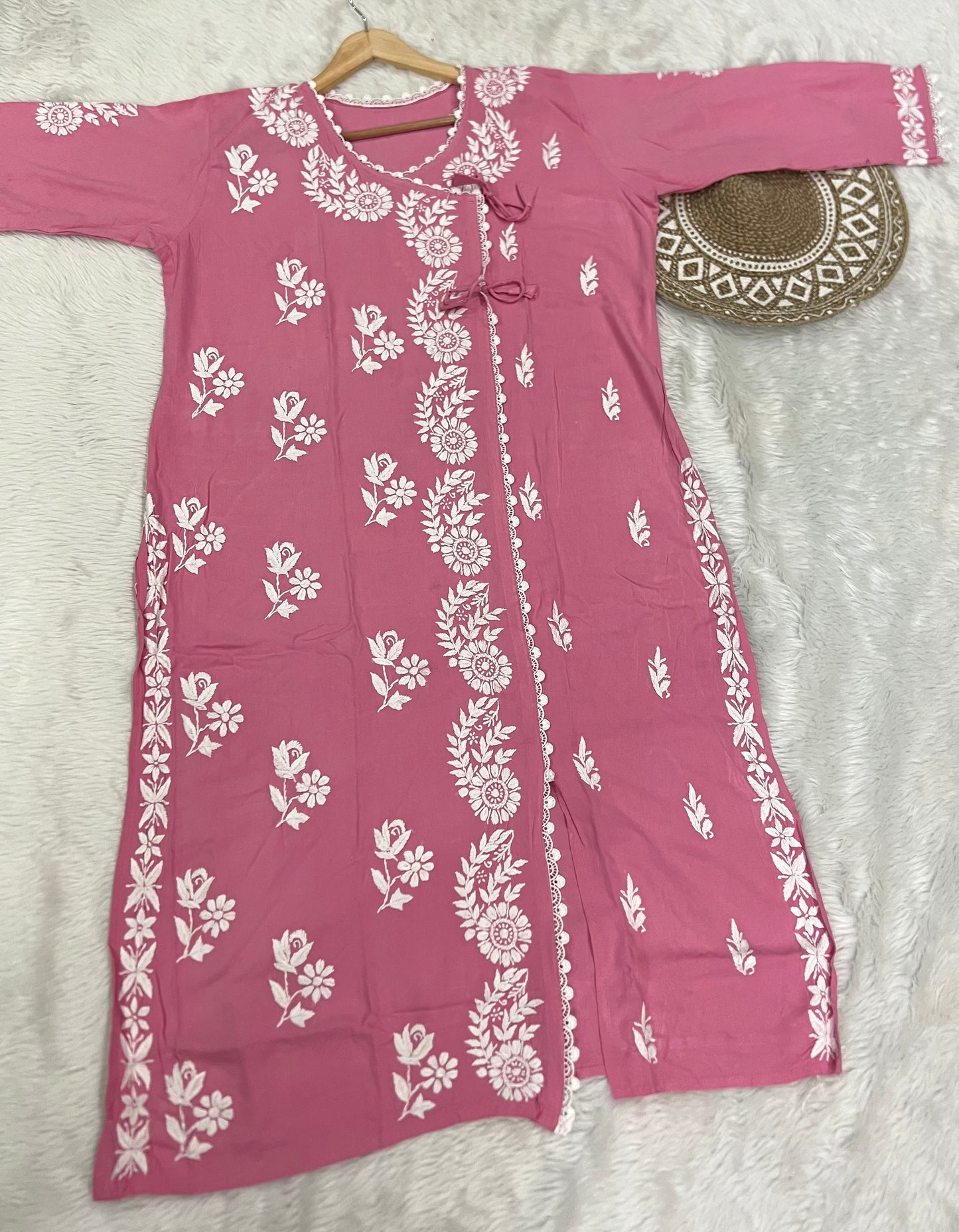 Chikankari Angrakha Kurtis in Soft Rayon | Summer Kurta