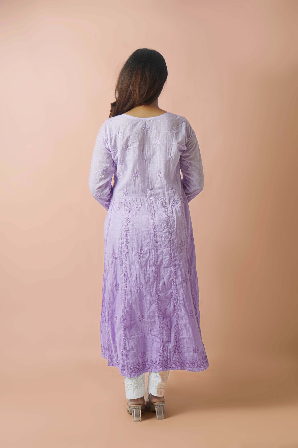 Premium Dobby Cotton Ombre Anarkali Kurti – Elegant Flared Ethnic Wear