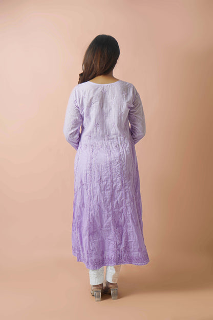 Premium Dobby Cotton Ombre Anarkali Kurti – Elegant Flared Ethnic Wear