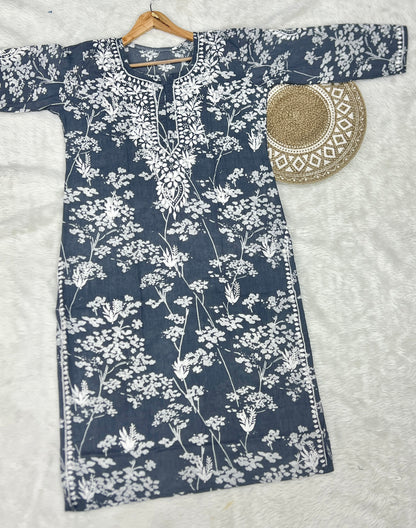 Mul Cotton Chikankari Kurta for Women | Soft Hand Embroidered Summer Wear