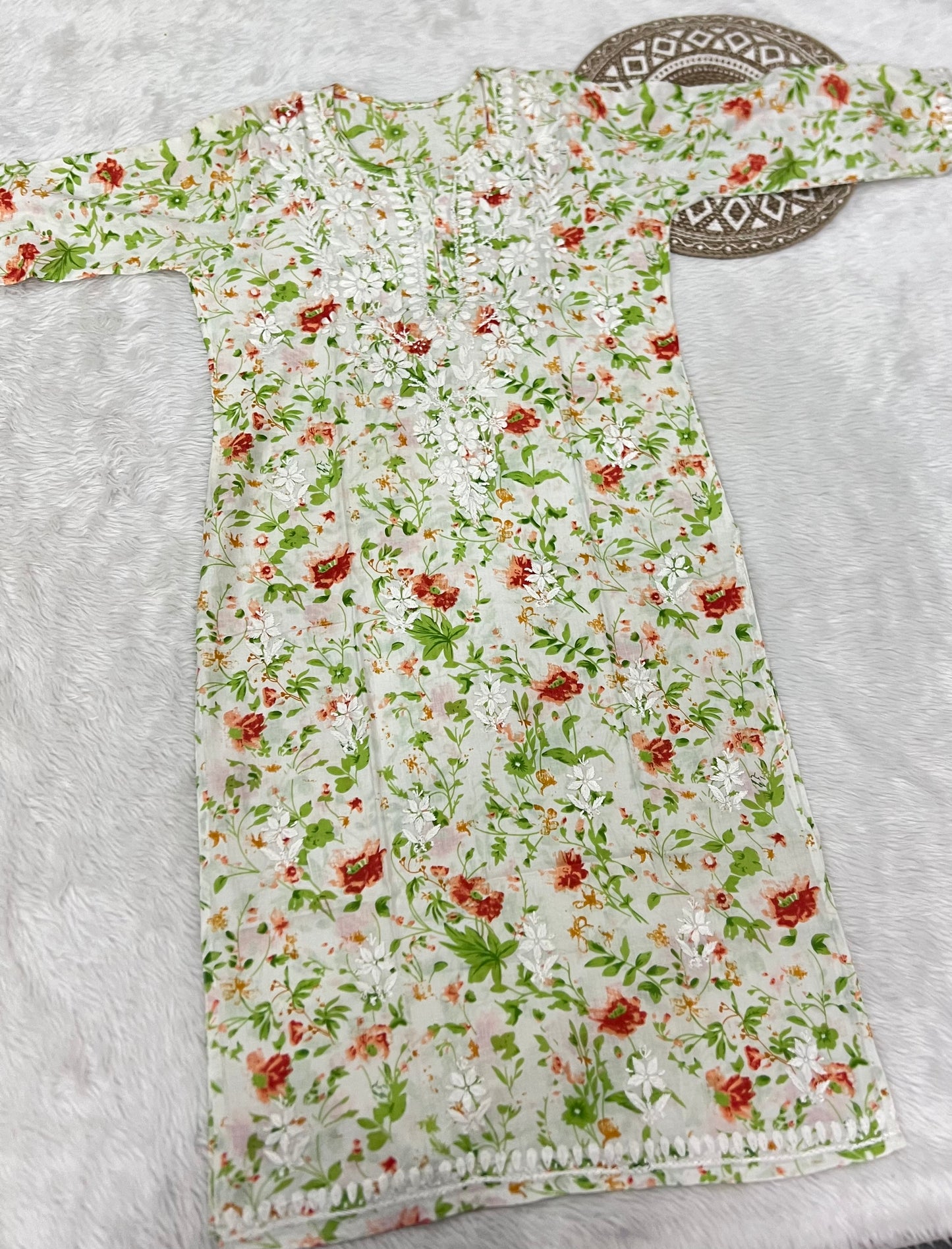 Summer Friendly Mul Cotton Handwork Chikankari Kurti