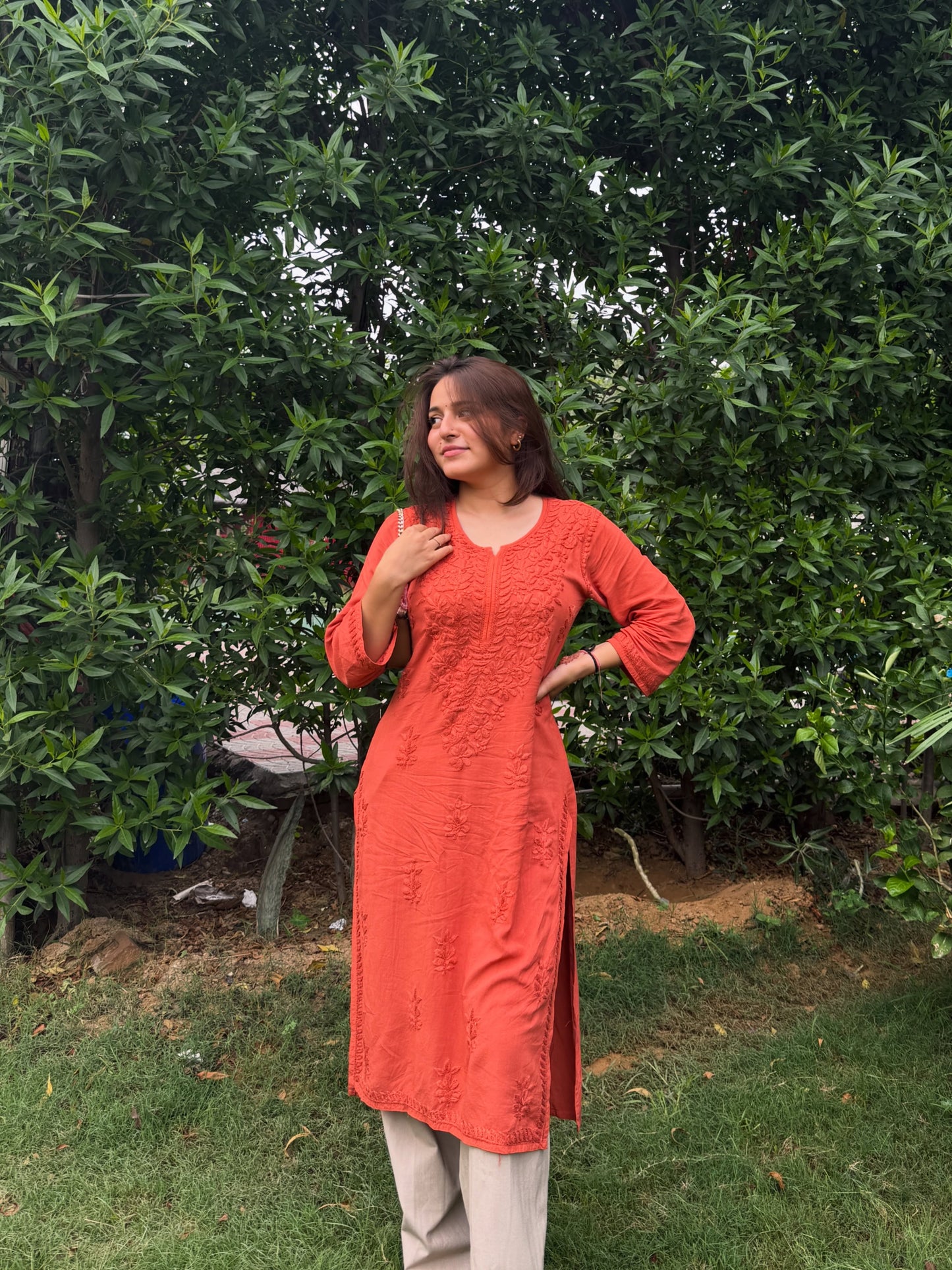 Soft Rayon Fabric Handwork Kurti