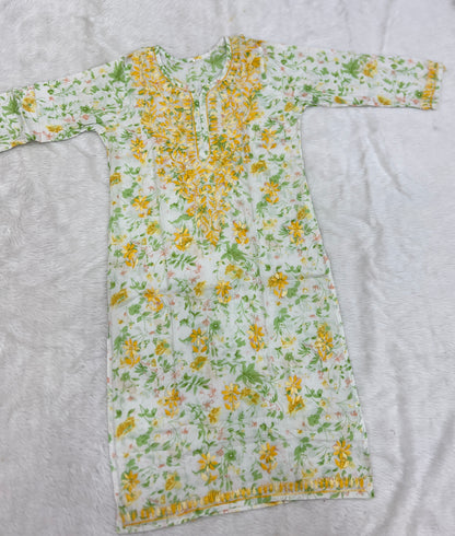 Chikankari Mul Cotton Premium kurti