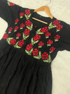 Festive wear Rayon Fabric Rose Motif Handwork Gown