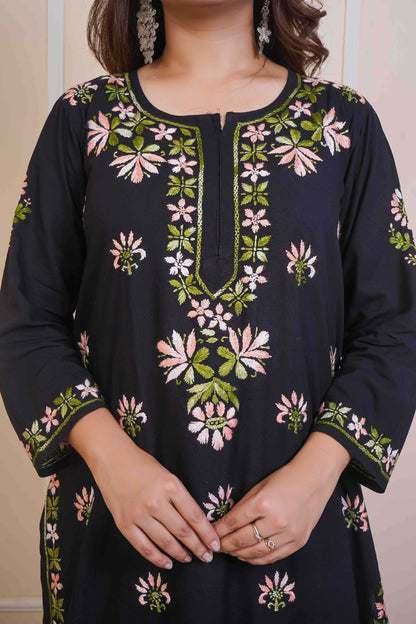 Black Rayon Chikankari Sets