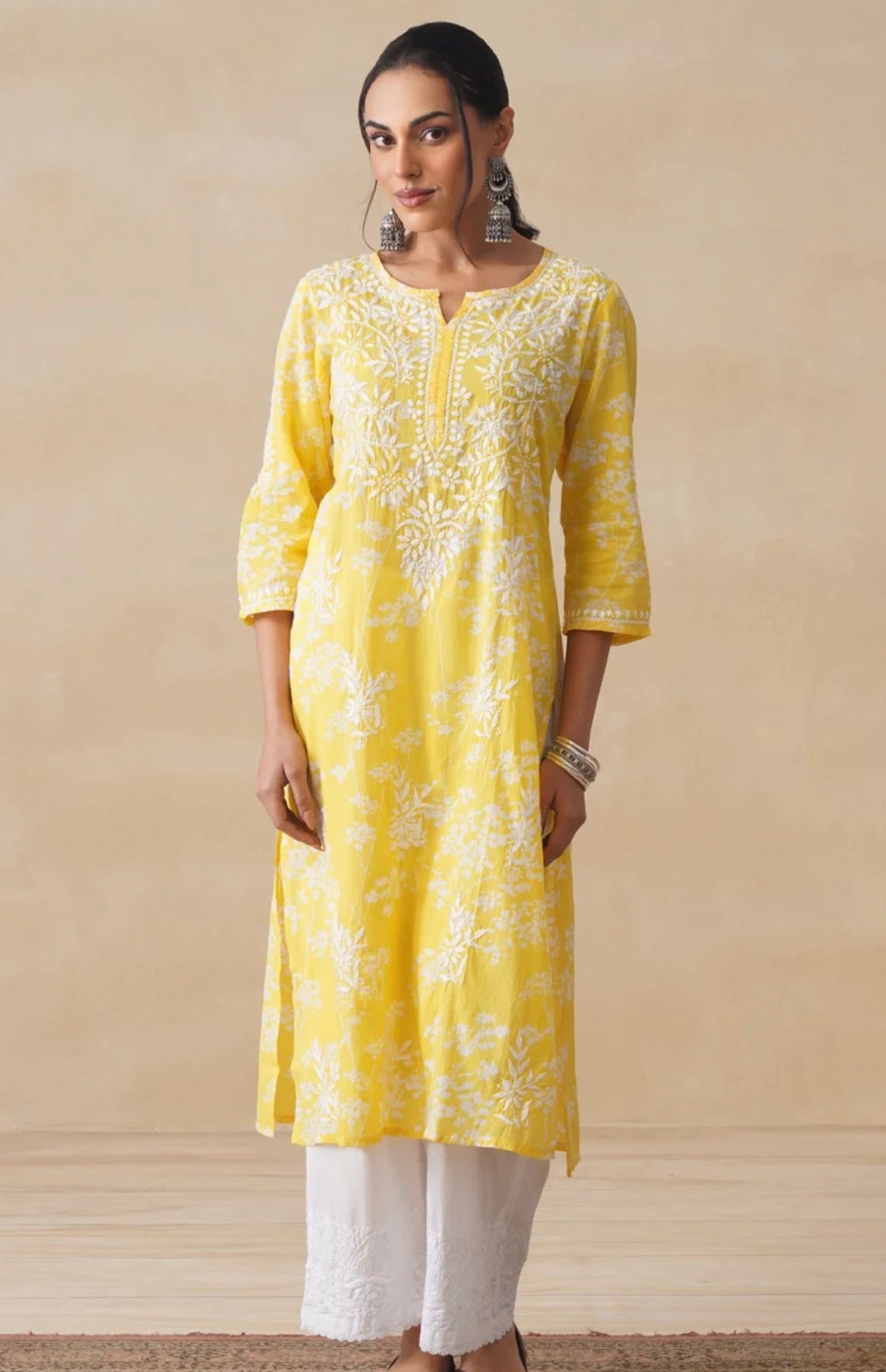 Mul Cotton Chikankari Kurta for Women | Soft Hand Embroidered Summer Wear