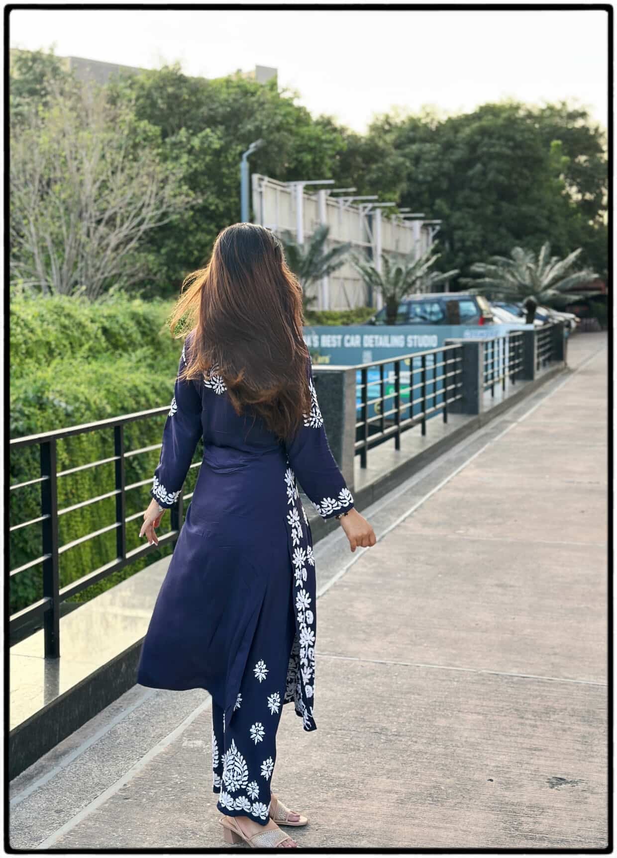 Hemlata Rayon Fabric Hand Crafted Chikanakri Kurti Palazzo Set