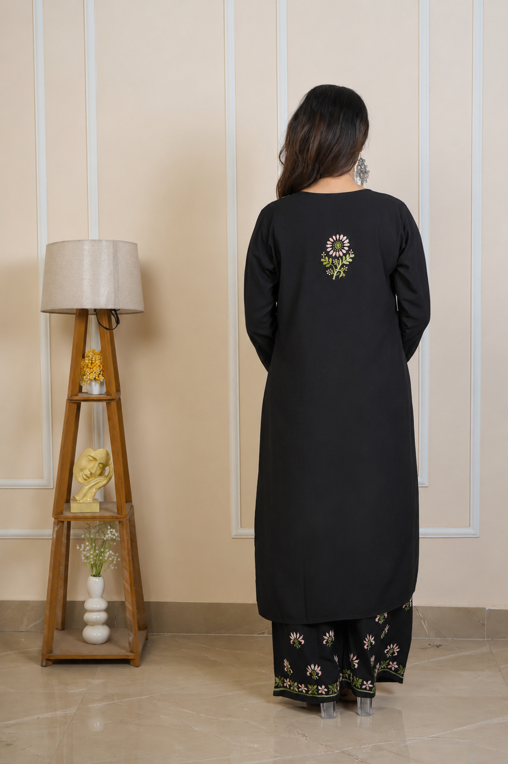 Black Rayon Chikankari Sets