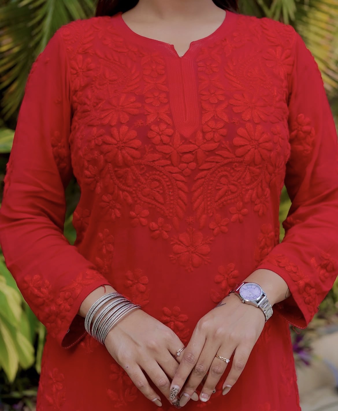 Roohaniyat Ombre Viscose Handwork Kurti & Palazzo Set – Premium Chikankari Elegance
