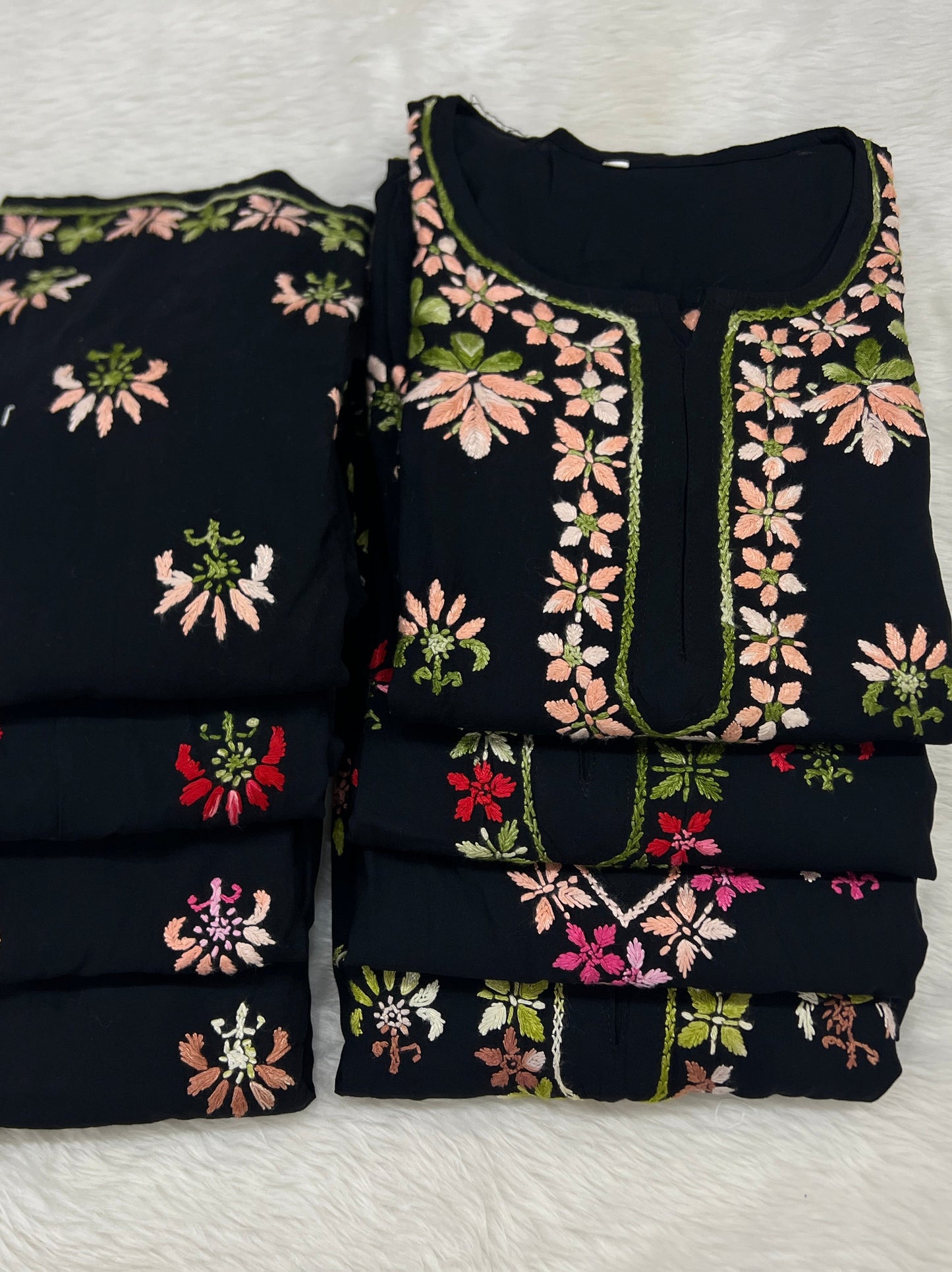 Black Rayon Chikankari Sets