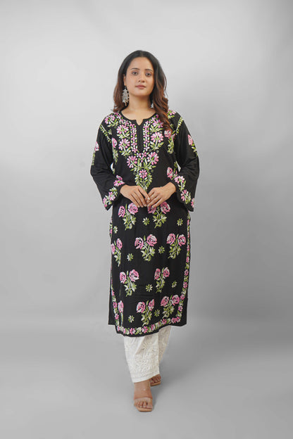 Rayon Fabric Dual Thread Soft Heavy Embroidered kurta