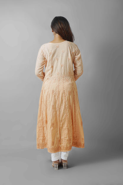 Premium Dobby Cotton Ombre Anarkali Kurti – Elegant Flared Ethnic Wear