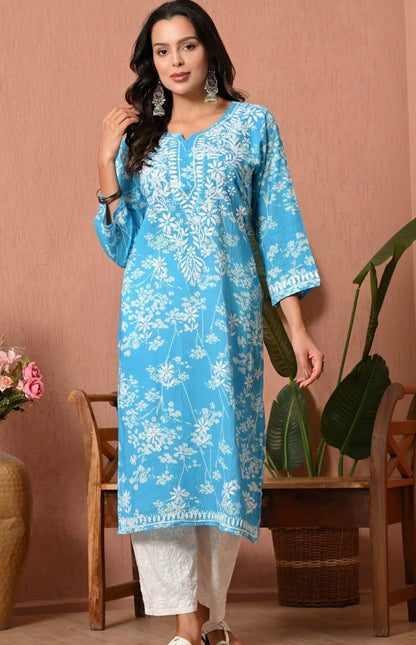 Mul Cotton Chikankari Kurta for Women | Soft Hand Embroidered Summer Wear