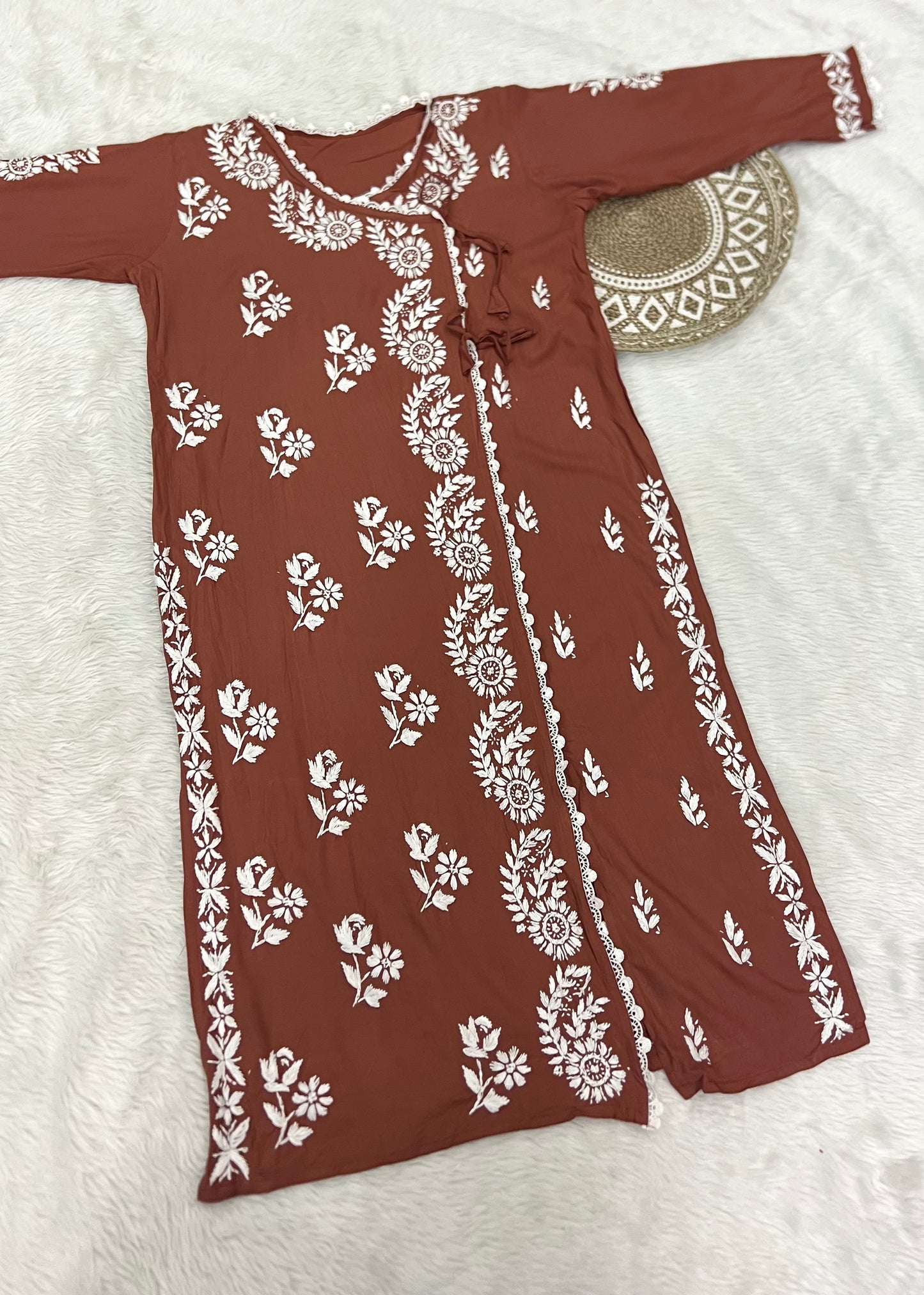Chikankari Angrakha Kurtis in Soft Rayon | Summer Kurta