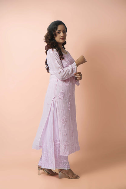 Premium Viscose Chikankari Kurti Palazzo Set