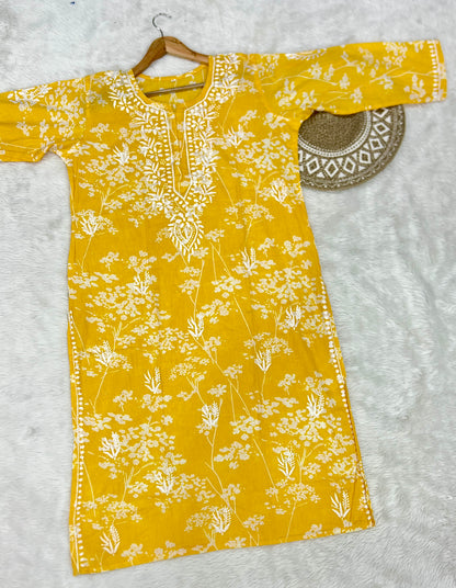 Mul Cotton Chikankari Kurta for Women | Soft Hand Embroidered Summer Wear