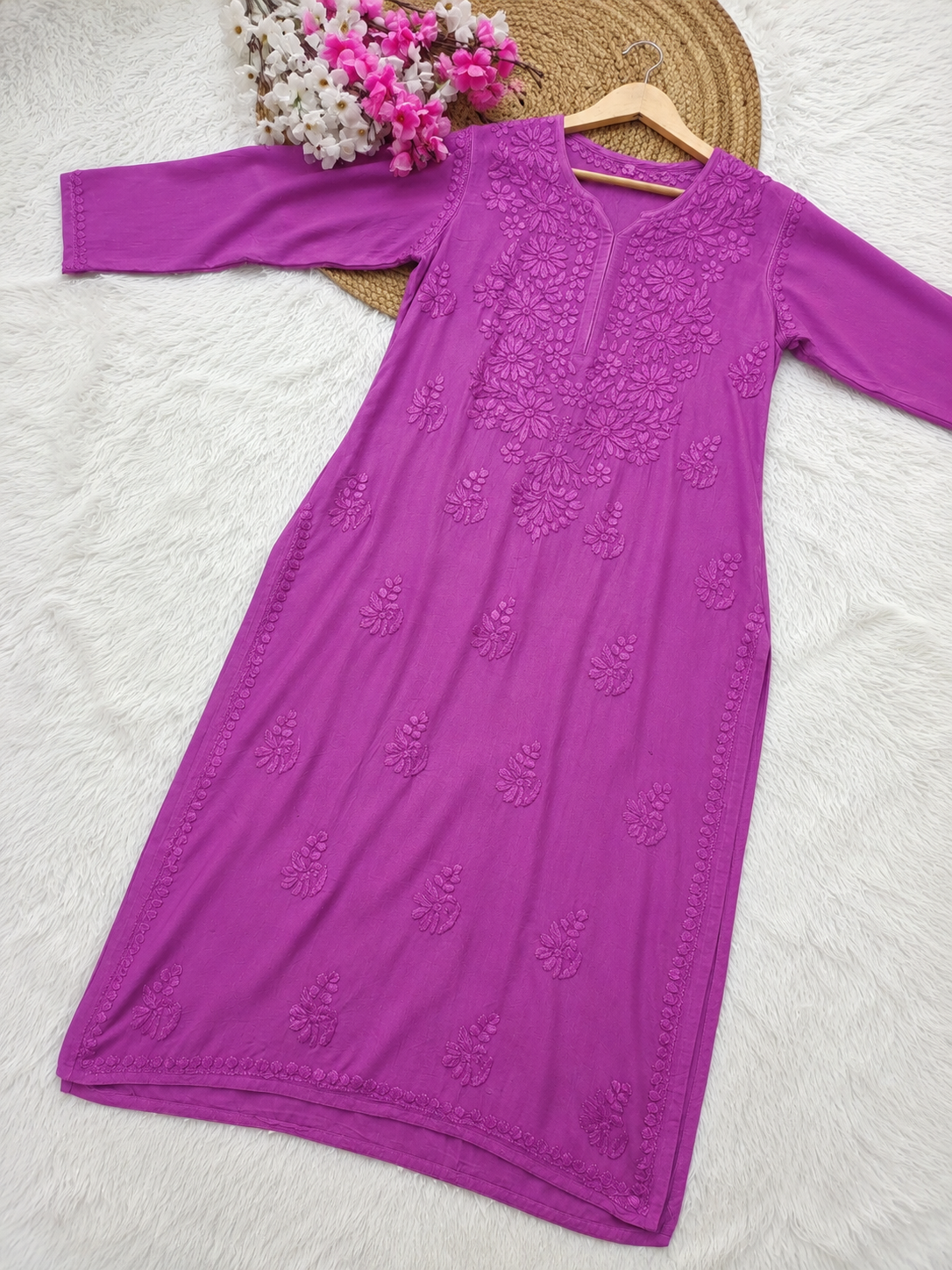 Soft Rayon Fabric Handwork Kurti