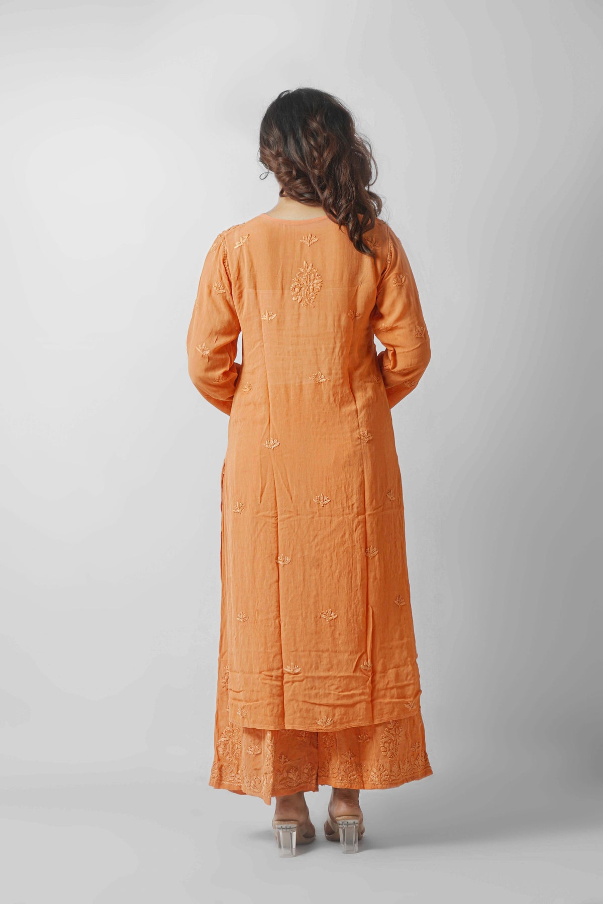 Premium Viscose Chikankari Kurti Palazzo Set