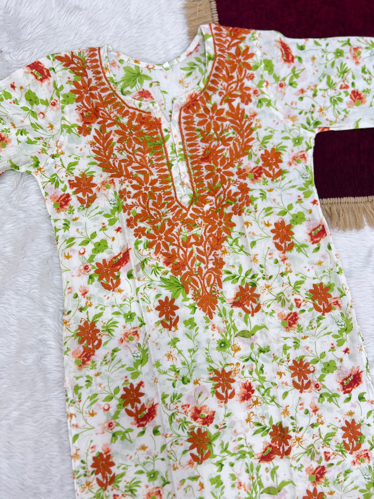Chikankari Mul Cotton Premium kurti