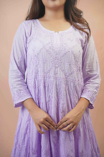 Premium Dobby Cotton Ombre Anarkali Kurti – Elegant Flared Ethnic Wear