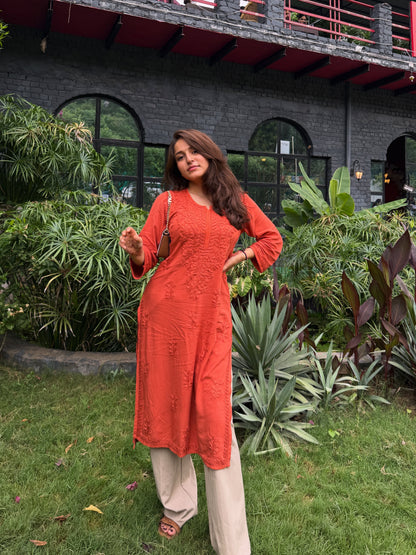 Soft Rayon Fabric Handwork Kurti