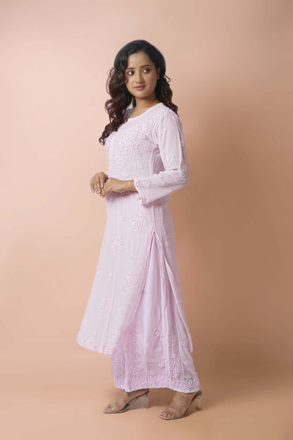 Premium Viscose Chikankari Kurti Palazzo Set