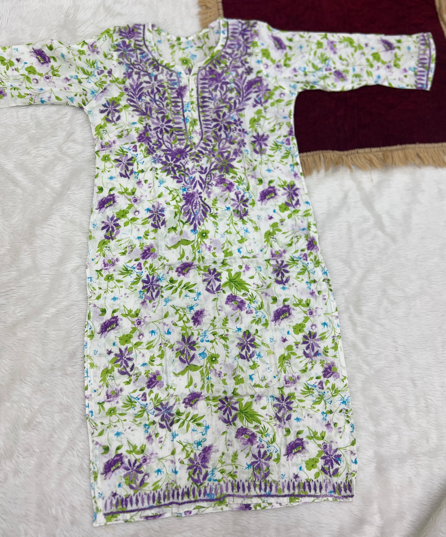 Chikankari Mul Cotton Premium kurti