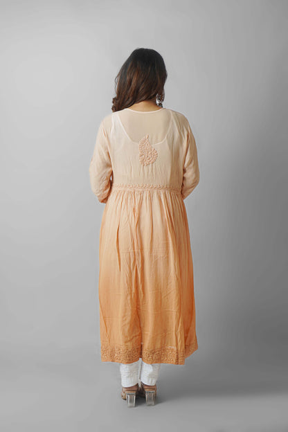Premium Viscose Chikankari Embroidered Gown – Elegant & Beautiful