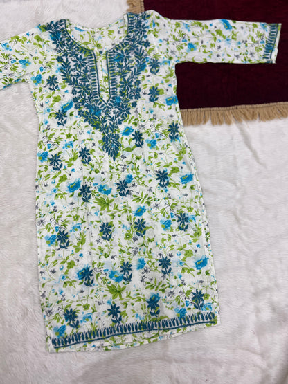 Chikankari Mul Cotton Premium kurti