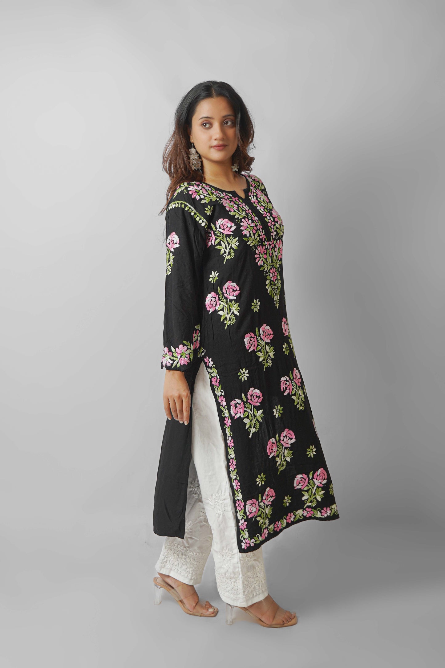 Rayon Fabric Dual Thread Soft Heavy Embroidered kurta