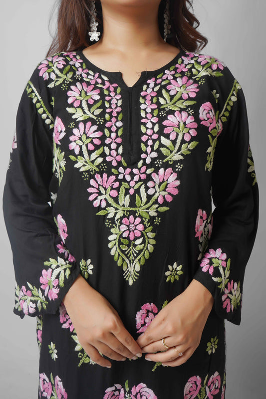 Rayon Fabric Dual Thread Soft Heavy Embroidered kurta