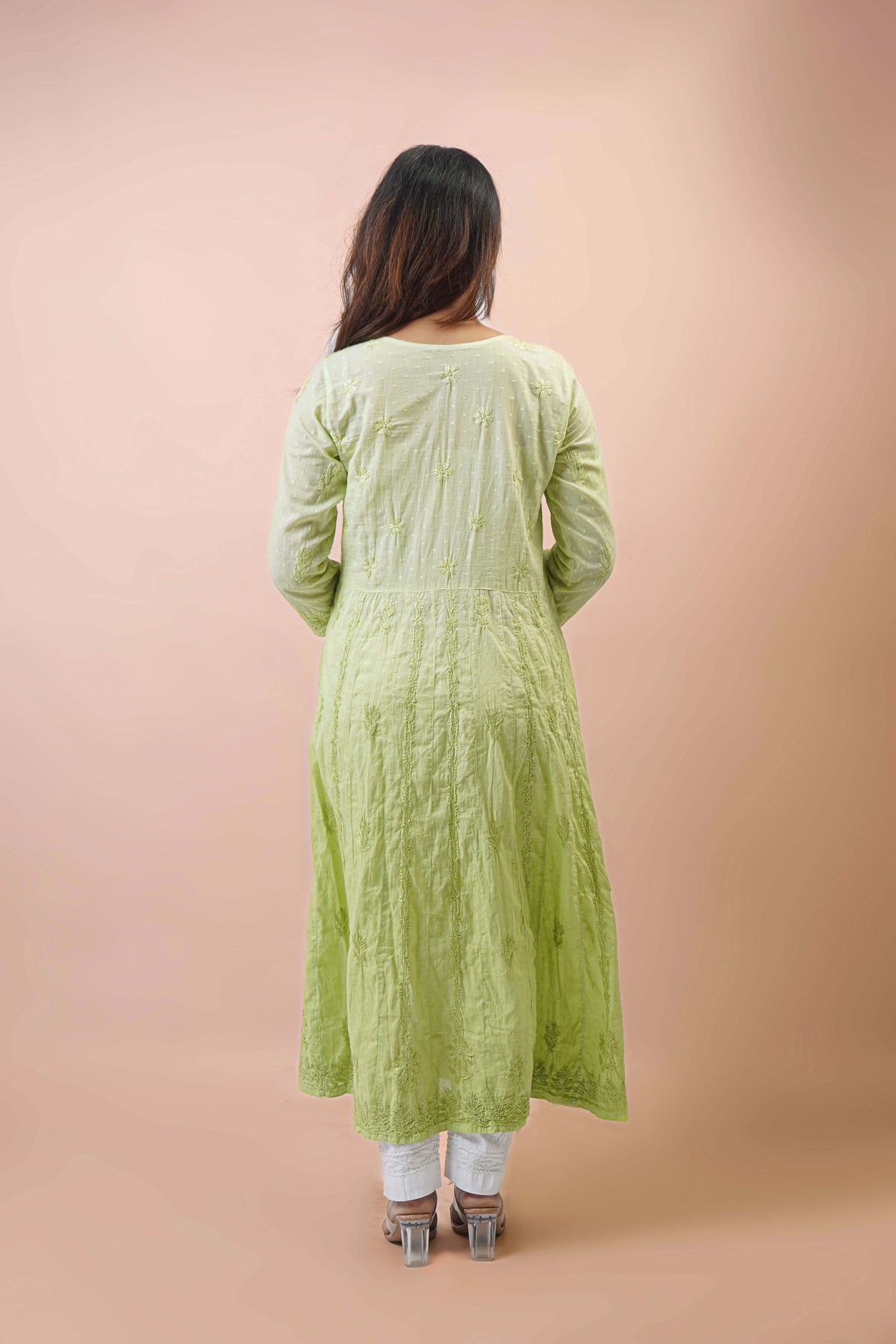 Premium Dobby Cotton Ombre Anarkali Kurti – Elegant Flared Ethnic Wear